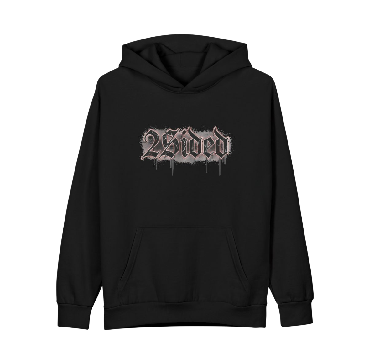 Gothic Cross Hoodie — 'Obsessed' Drip Graffiti Pullover