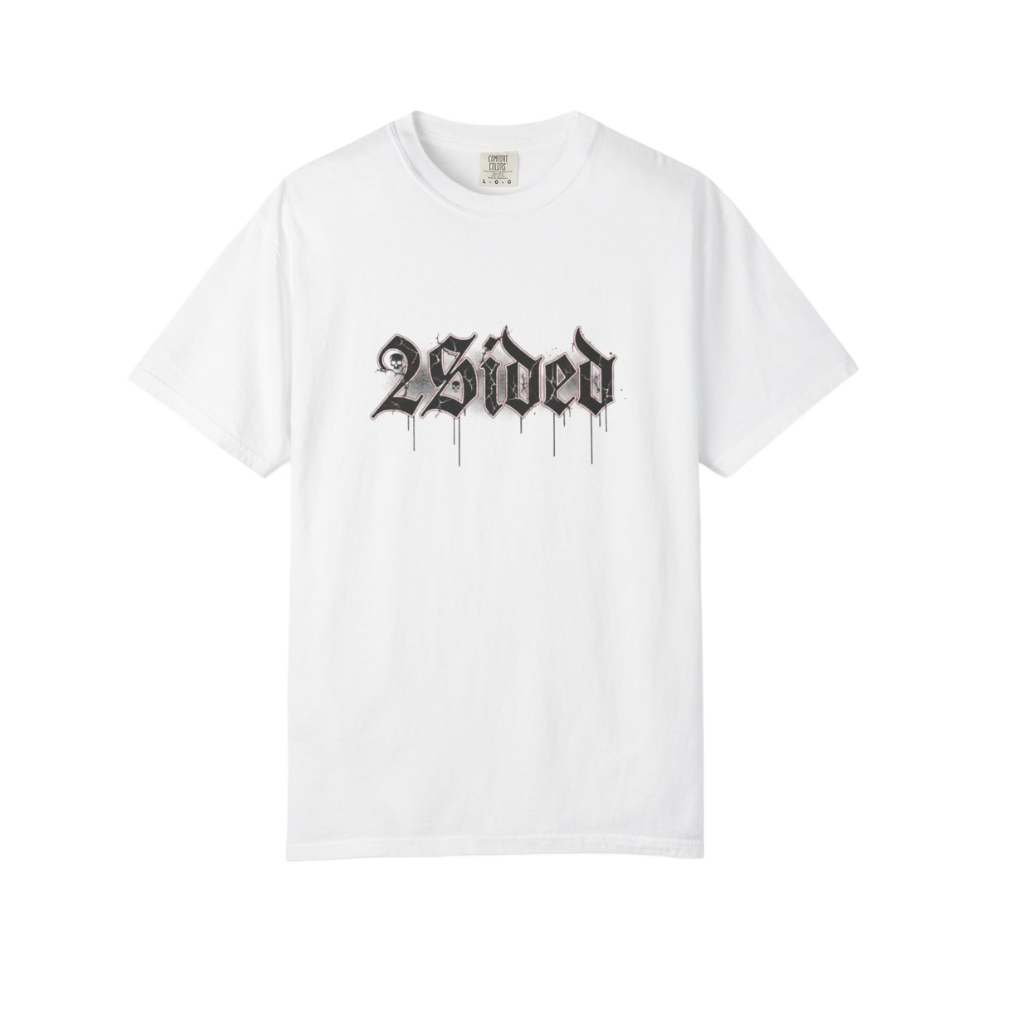 Gothic Cross T-Shirt — '2sided' Vintage Script Streetwear Tee