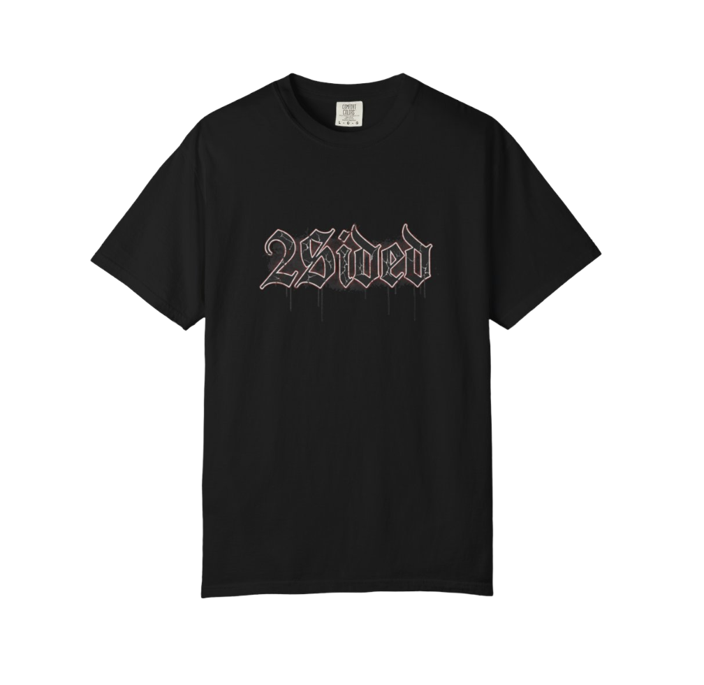 Gothic Cross T-Shirt — '2sided' Vintage Script Streetwear Tee