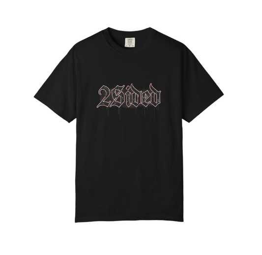 Gothic Cross T-Shirt — '2sided' Vintage Script Streetwear Tee