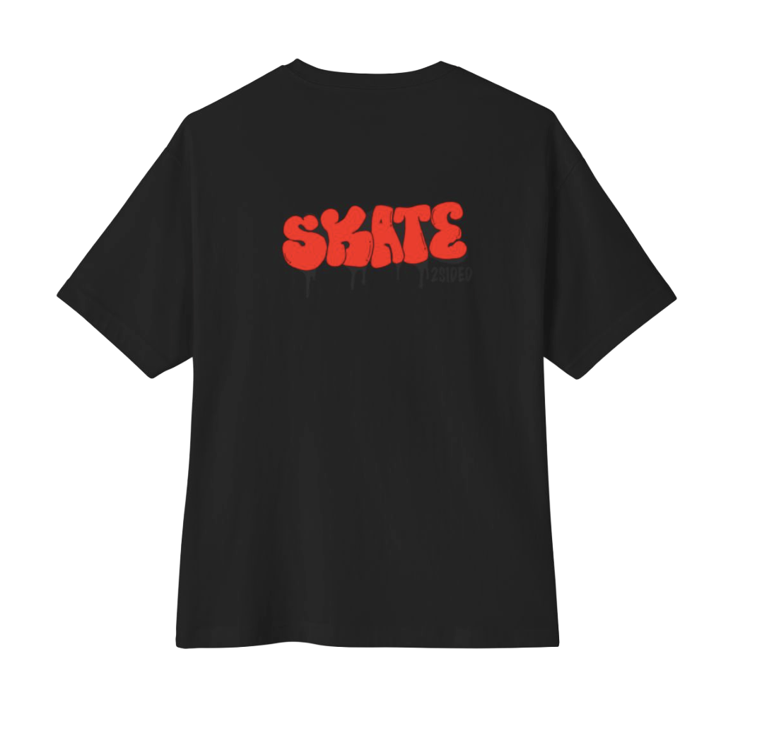 90s Skate Streetwear Boxy Tee — Retro Baggy Skateboarding Shirt